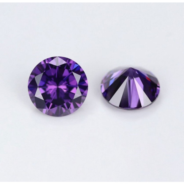 SayaBling Purple Color Round Cut 5A Lab-Created Gemstone 