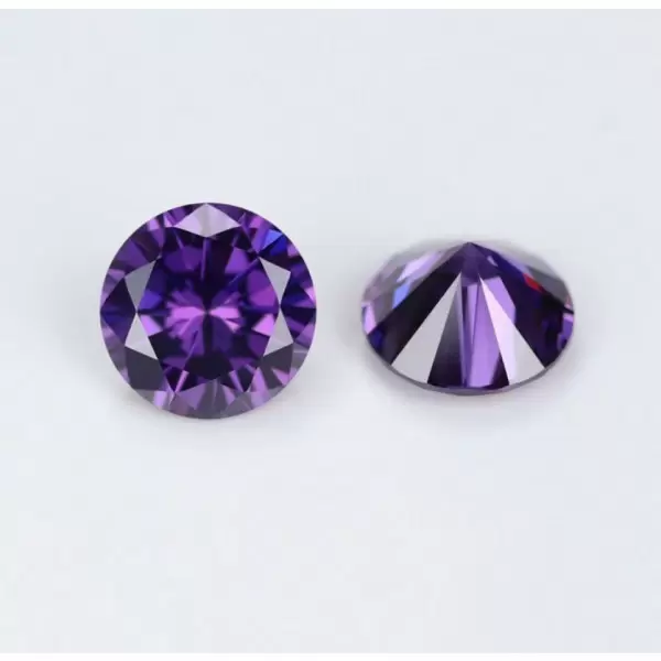 SayaBling Purple Color Round Cut 5A Lab-Created Gemstone 