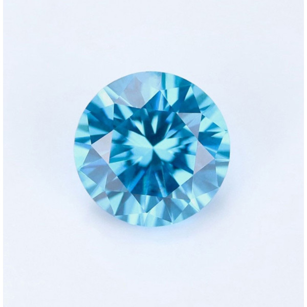 SayaBling Light Sky Blue Round Cut 5A Lab-Created Gemstone