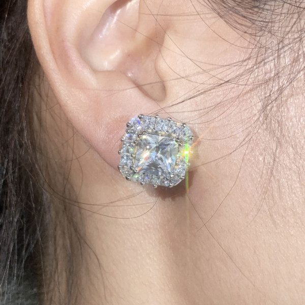 8ctw Multi-Cut White Sapphire Stud Earrings