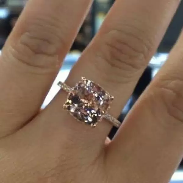 3.85ct Cushion Cut 3pcs Bridal Set in Rose Gold