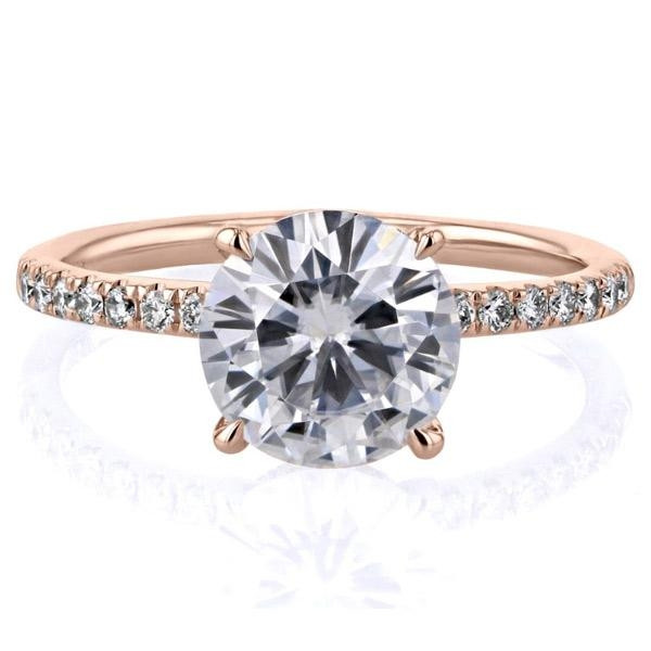 3ct Round Cut White Sapphire 3pcs Bridal Set in Rose Gold