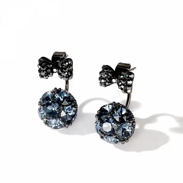 Round Stone Bow-knot Stud Earring