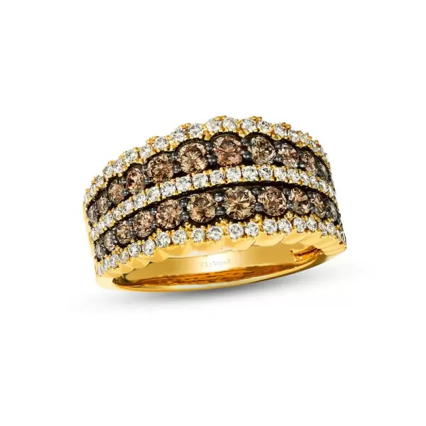 10.75ct Round Cut Coffee Sapphire Wedding Band 