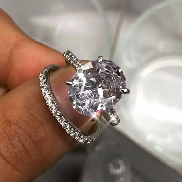 Handmade Oval Ring Set 5.2 CTW