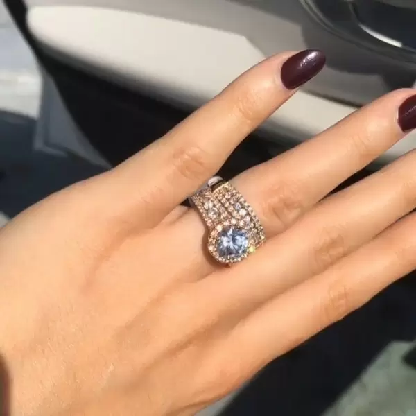 Handmade Rose Gold Halo Round Cut Engagement Ring