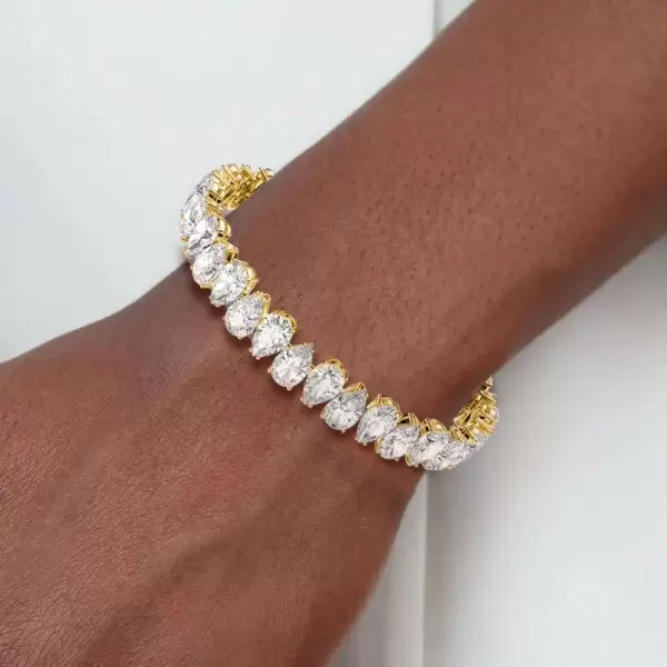 22ctw Pear Cut White Sapphire Tennis Bracelet