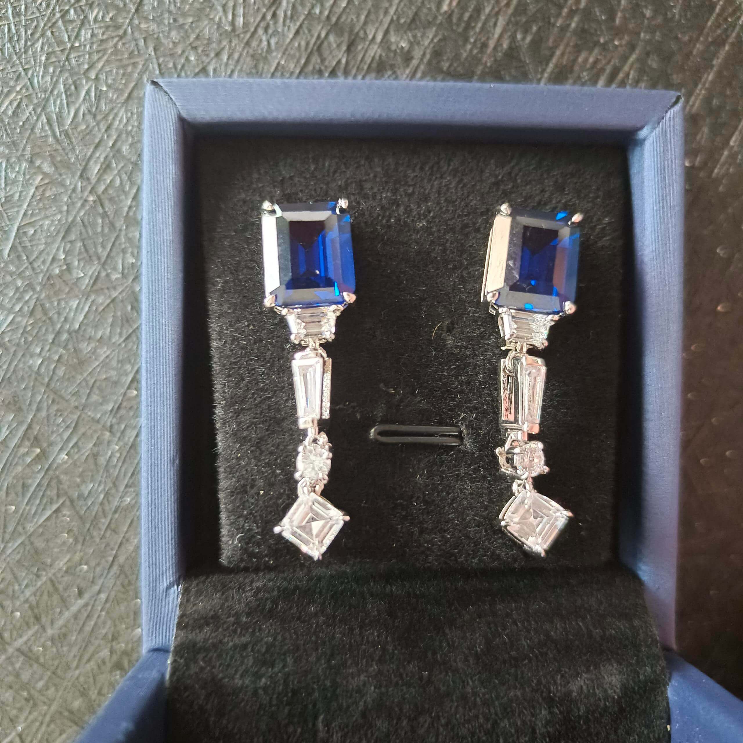 Deep Blue Sapphire Earrings, 3.5-5.5 mm (Heated) by Earth's Treasury