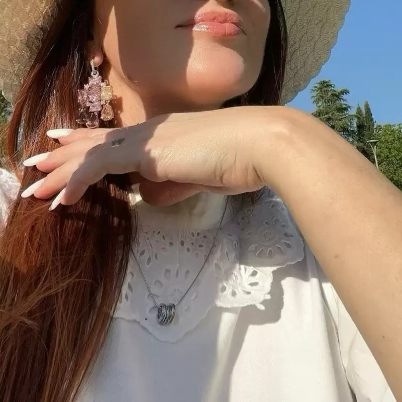 This pair of earrings is fancy
